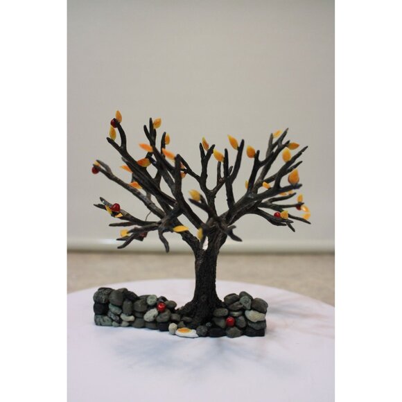 Dept 56 Village Accessory - Fieldstone Wall with Apple Tree - Picture 5 of 5
